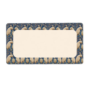 Vintage Spanish Tile Animal Rabbit Tortoise Blue