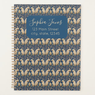 Vintage Spanish Tile Animal Rabbit Tortoise Blue Planner