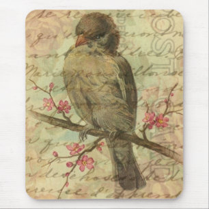 Vintage Sparrow Mouse Mat