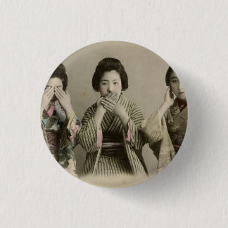 Vintage Speak No Evil 3 Cm Round Badge