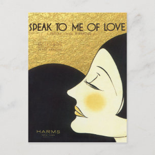 Vintage Speak to Me of Love 1930 Sheet Music Cover Postcard