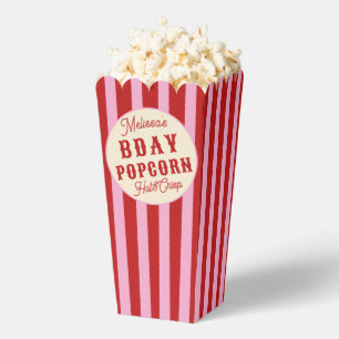 Vintage Special Event Movie Birthday Popcorn Pink Favour Box
