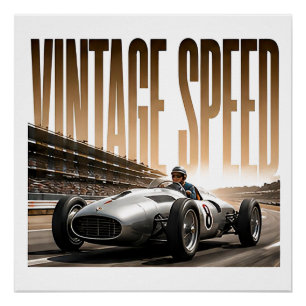 Vintage Speed Luxury Racing Editorial Graphic Poster
