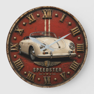 Vintage Speedster Convertible Classic European Large Clock