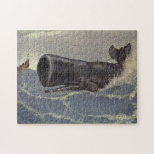 Vintage Sperm Whale Painting (1909) Jigsaw Puzzle