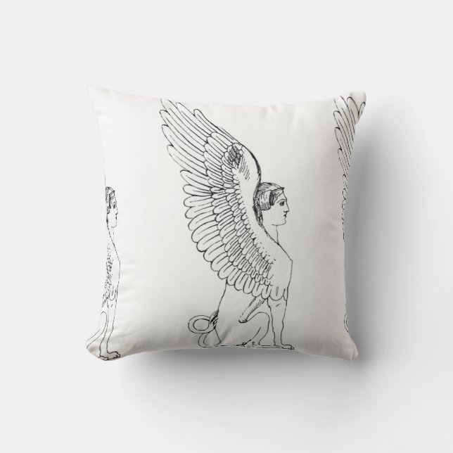 Vintage Sphinx illustration Cushion (Front)