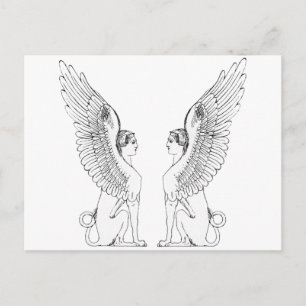 Vintage Sphinx illustration Postcard