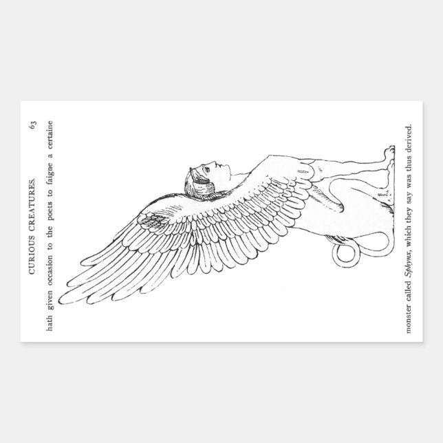 Vintage Sphinx illustration Rectangular Sticker (Front)