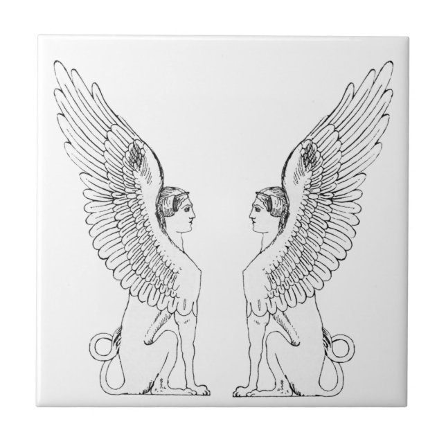 Vintage Sphinx illustration Tile (Front)