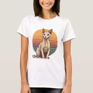Vintage Sphynx Cat Mom Retro Art T-Shirt