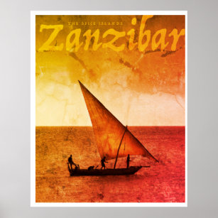 Vintage Spice Islands Zanzibar Travel Poster