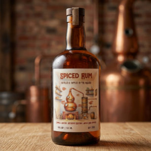 Vintage Spiced Rum Custom Distillery Bottle Label