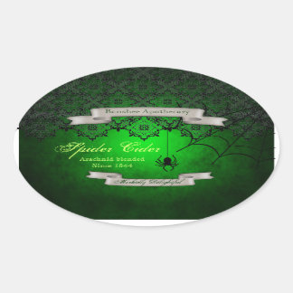 Vintage Spider Cider Halloween Bottle Stickers