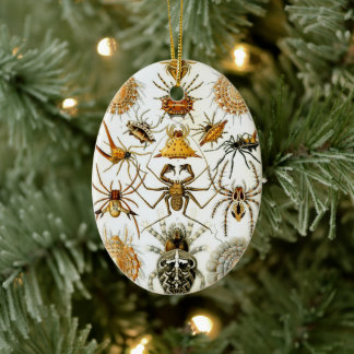 Vintage Spiders or Arachnids by Ernst Haeckel Ceramic Tree Decoration