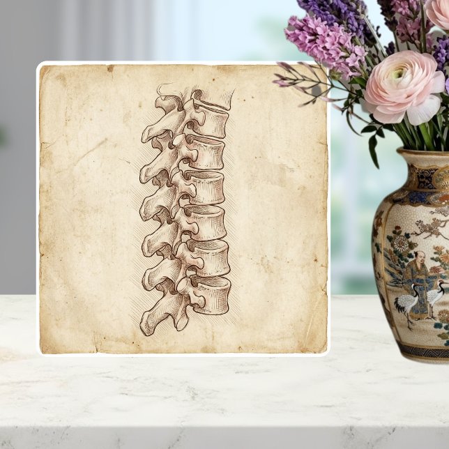 Vintage Spine Anatomy Sketch  Tile (Creator Uploaded)