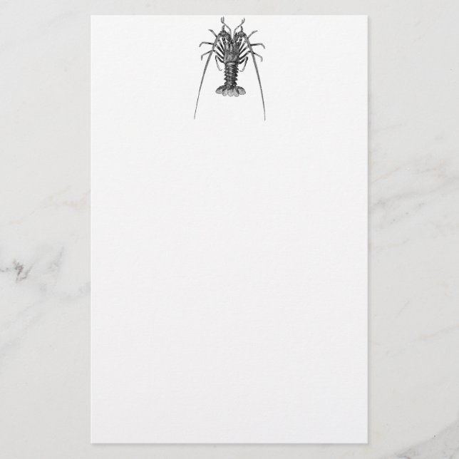 Vintage Spiny Lobster Personalised Template Stationery (Front)