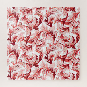 Vintage spiral baroque leaves, decorative. jigsaw puzzle
