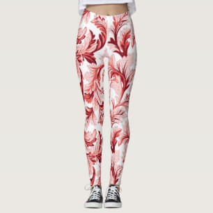 Vintage spiral baroque leaves, decorative. leggings