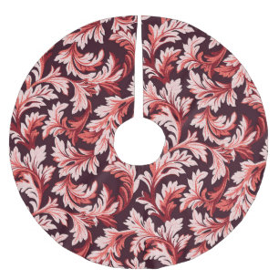 Vintage Spiral Baroque Leaves, Textured. Brushed Polyester Tree Skirt
