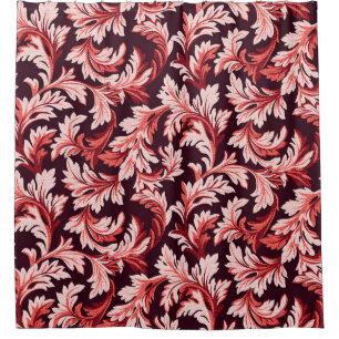 Vintage Spiral Baroque Leaves, Textured. Shower Curtain