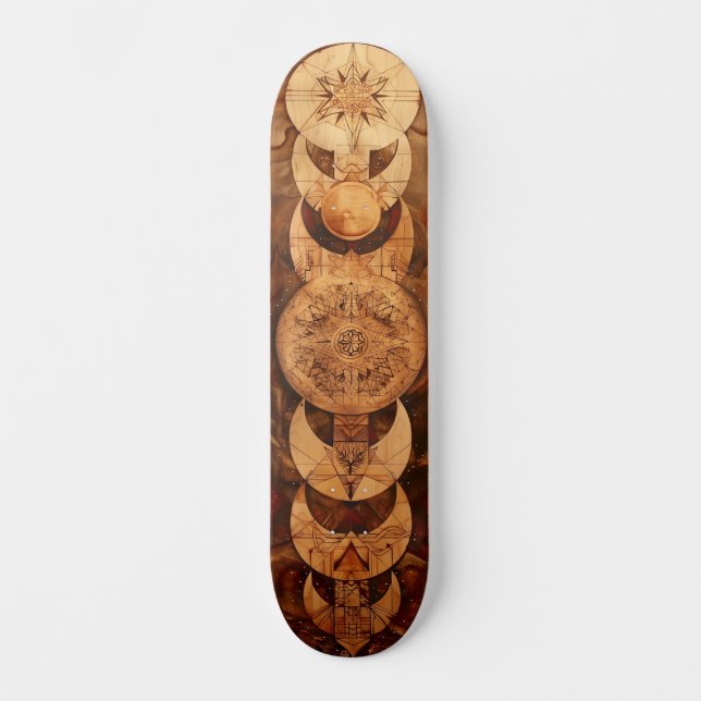Vintage spiritual design skateboard (Front)