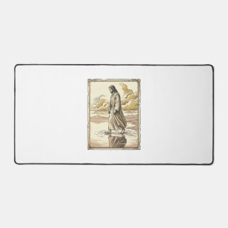 Vintage Spiritual Water Walk Engraving Desk Mat