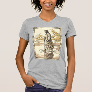Vintage Spiritual Water Walk Engraving T-Shirt
