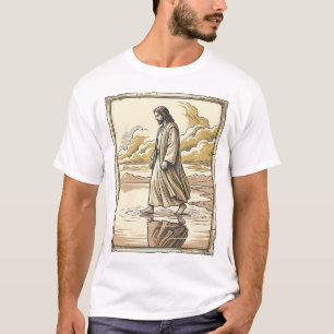 Vintage Spiritual Water Walk Engraving T-Shirt