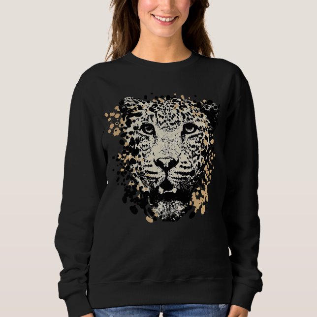 Vintage Splash Jaguar Animal Sweatshirt (Front)