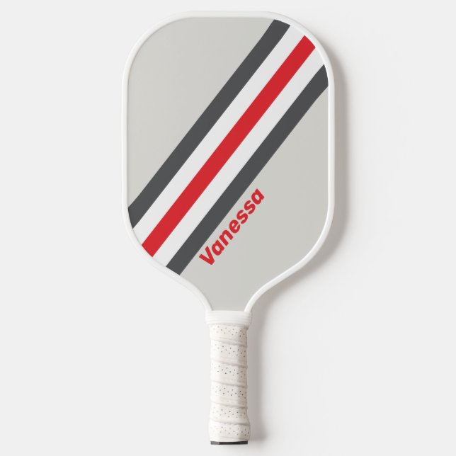 Vintage Split Wingtip Stripes with Name Pickleball Paddle (Front)