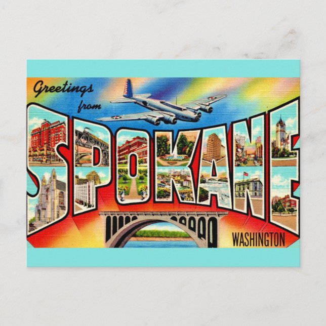 Vintage Spokane Washington  Postcard (Front)