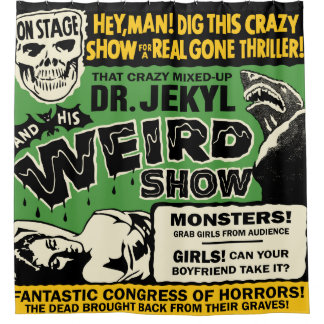Vintage Spook Show Poster Dr Jekyl Shower Curtain