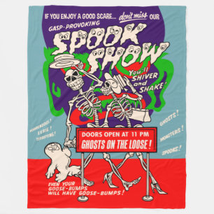 Vintage Spook Show Poster Large Fleece Blanket