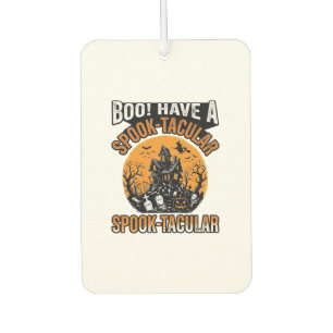 Vintage Spook-Tacular Halloween Haunted House Shir Car Air Freshener