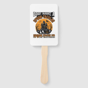 Vintage Spook-Tacular Halloween Haunted House Shir Hand Fan