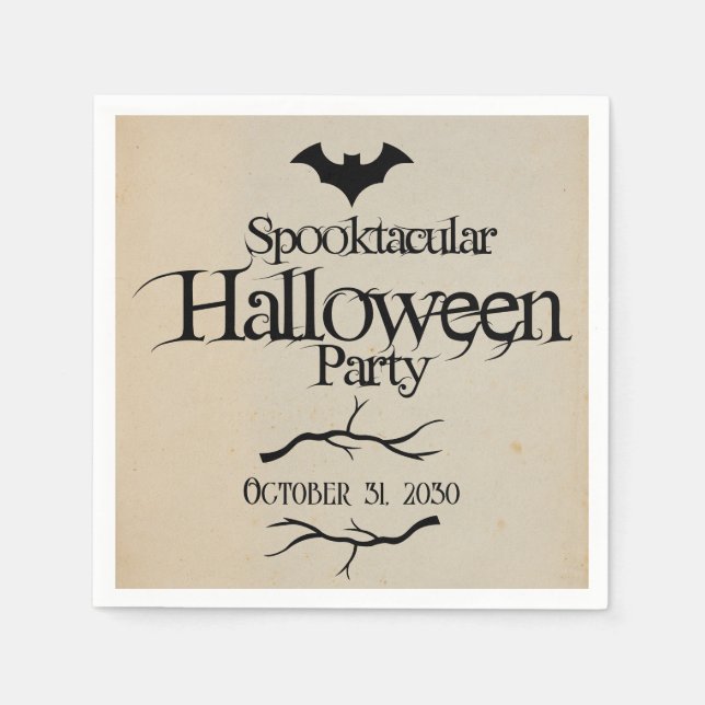 Vintage Spooktacular Batty Adult Halloween Party  Napkin (Front)