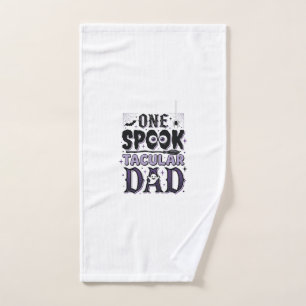 Vintage Spooktacular Dad Halloween Shirt Design_1 Hand Towel