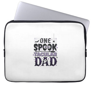 Vintage Spooktacular Dad Halloween Shirt Design_1 Laptop Sleeve