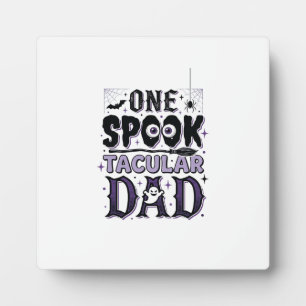 Vintage Spooktacular Dad Halloween Shirt Design_1 Plaque