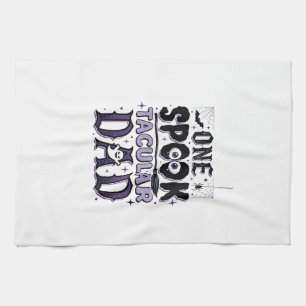 Vintage Spooktacular Dad Halloween Shirt Design_1 Tea Towel