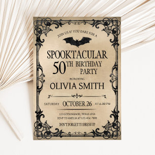 Vintage Spooktacular Halloween Birthday Party Invitation