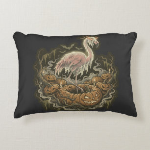 Vintage Spooky Flamingo Halloween Design Decorative Cushion