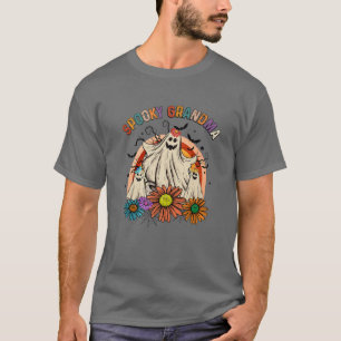 Vintage Spooky Grandma Cute Baby Ghost Groovy Hall T-Shirt