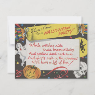 Vintage Spooky Halloween 4 Postcard