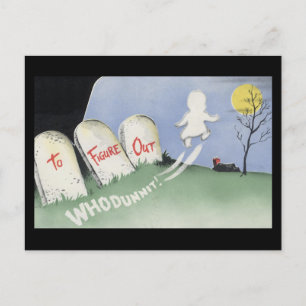 Vintage Spooky Halloween 8 Postcard