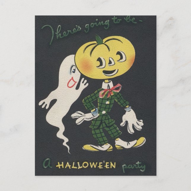 Vintage Spooky Halloween Postcard (Front)
