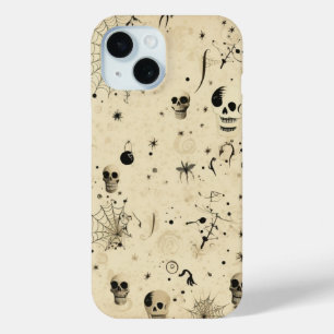 Vintage Spooky Halloween Seamless Pattern iPhone 15 Case