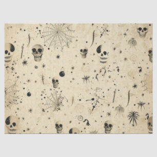 Vintage Spooky Halloween Seamless Pattern Tissue Paper