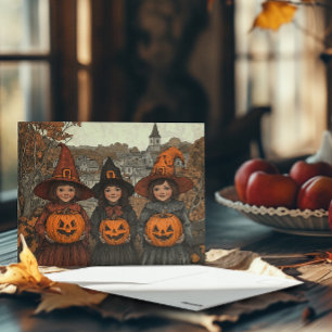 Vintage Spooky Halloween Trick or Treat Postcard