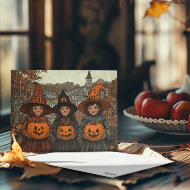 Vintage Spooky Halloween Trick or Treat Postcard (Creator Uploaded)